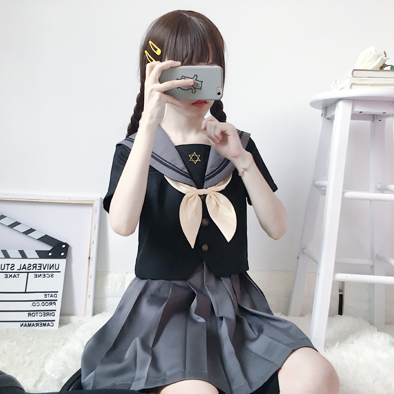 日系软妹中间服短袖JK制服春春秋水手服女学生校服班服学院风套装在类目 女装/女士精品, 套装/学生校服/工作制服, 学生校服中 - 来自Buy2taobao.com提供专业的淘宝代购服务