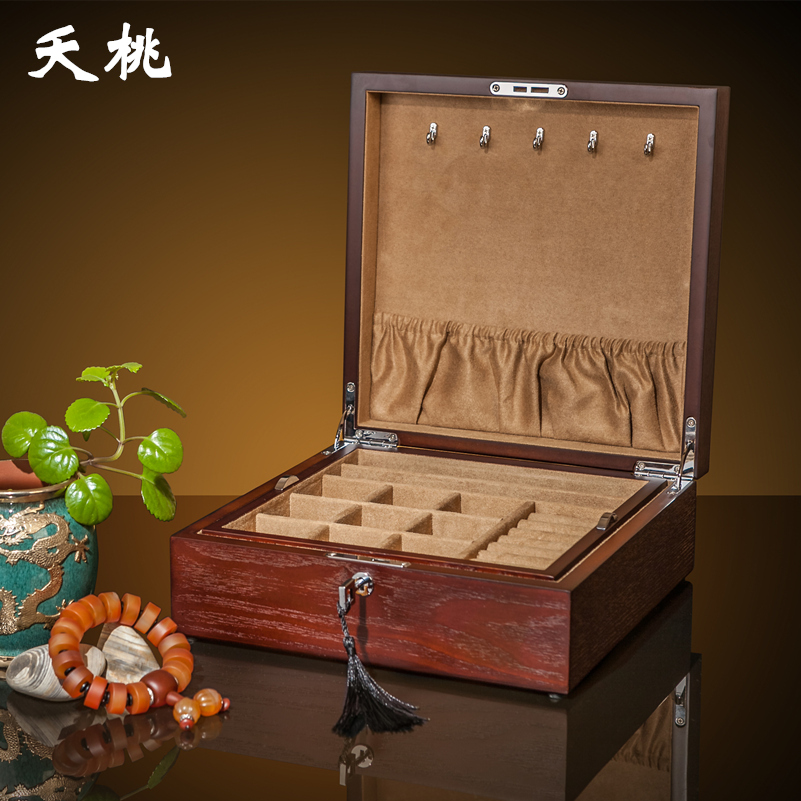 European style Retro Ash Wooden jewelry box double-deck Lock Jewellery Bracelet Jewelry Storage Collection boxesin the Accessories/Fashion Jewelry, Jewelry storage , Jewelry Box category - from Buy2taobao.com to provide professional Taobao agent buy service