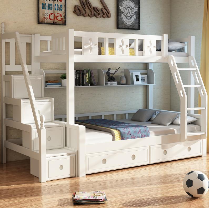 White high and low bed 1.8 All solid wood double-deck bed men and women Double Adult Children bed On the bed solid wood adultin the Residential furniture , Beds , Height/Trundle category - from Buy2taobao.com to provide professional Taobao agent buy service