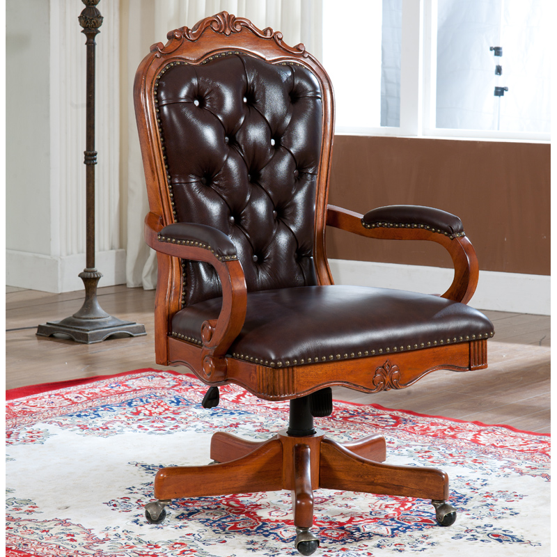 American style solid wood Swivel chair European style high-grade genuine leather chair Simplicity Office chair rotate chair Lifting The boss chair Readyin the Residential furniture , Class Seats , Chairs , Computer Chair category - from Buy2taobao.com to provide professional Taobao agent buy service