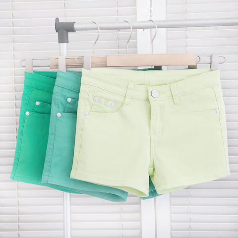 热销女热裤 韩版显瘦弹力大码牛仔短裤热裤 2