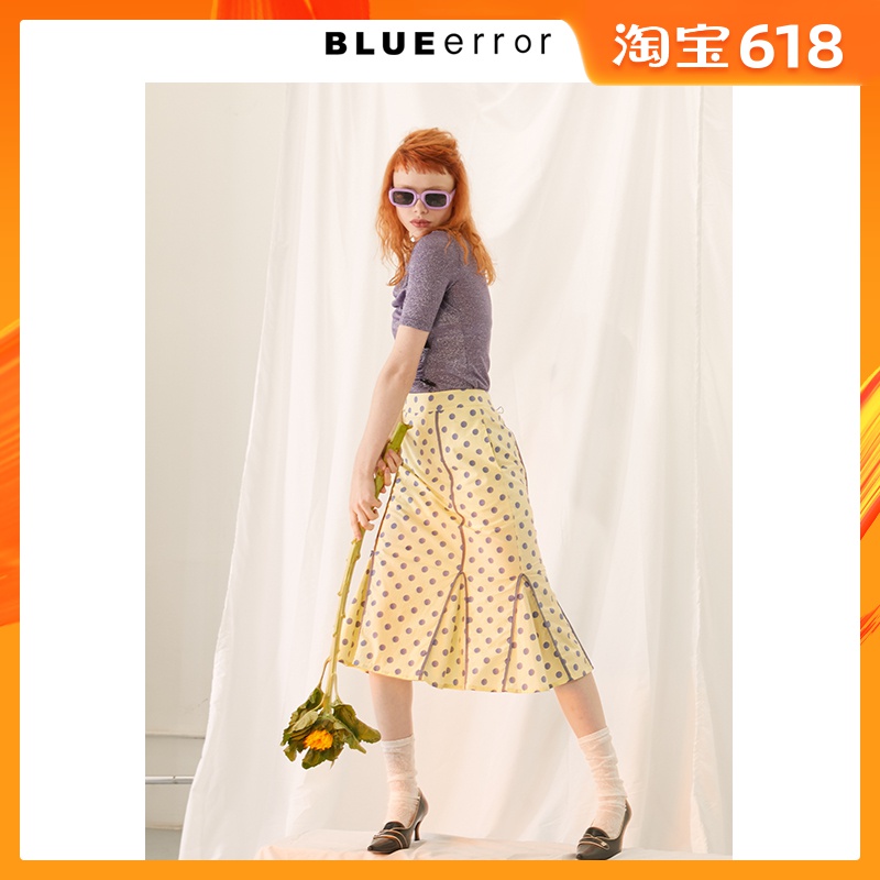 BLUEerror Original design 2019 Spring and summer New products violet Wave Mid length version fish tail The skirt skirtin the Women's clothing/Boutique , Skirts category - from Buy2taobao.com to provide professional Taobao agent buy service