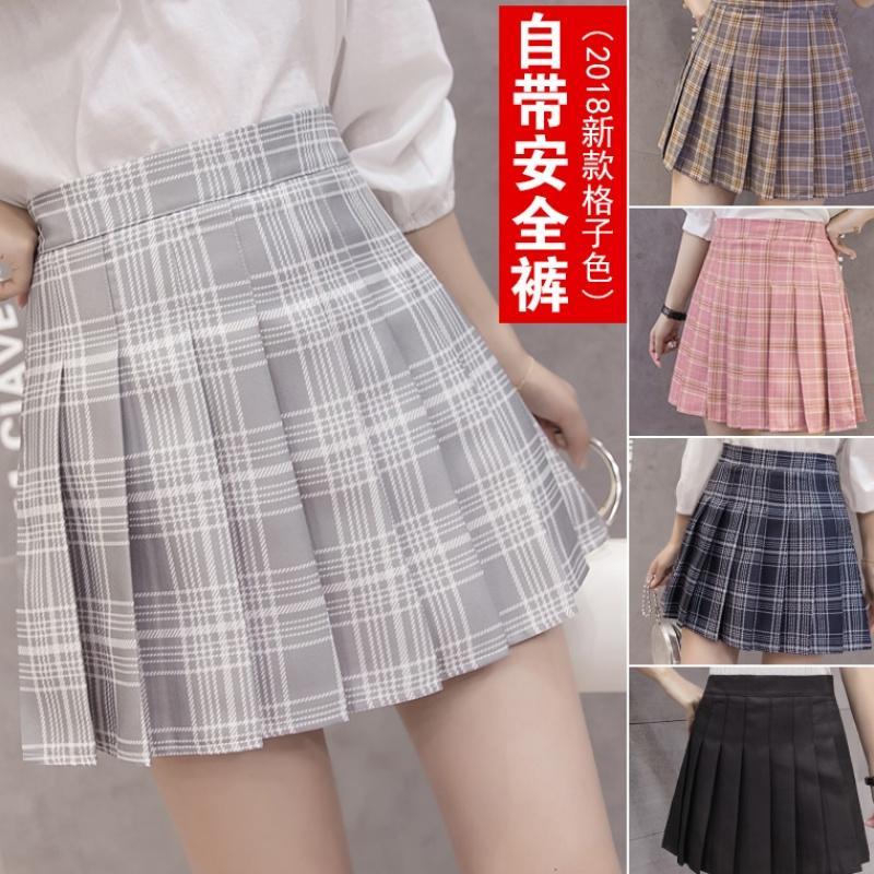 格子百褶裙高腰短裙学院风韩版显瘦a字半身裙子女夏季学生防走光|msdalam kategori Butik wanita / wanita, skirt - dari Buy2taobao.com untuk memberikan perkhidmatan ejen Taobao profesional membeli