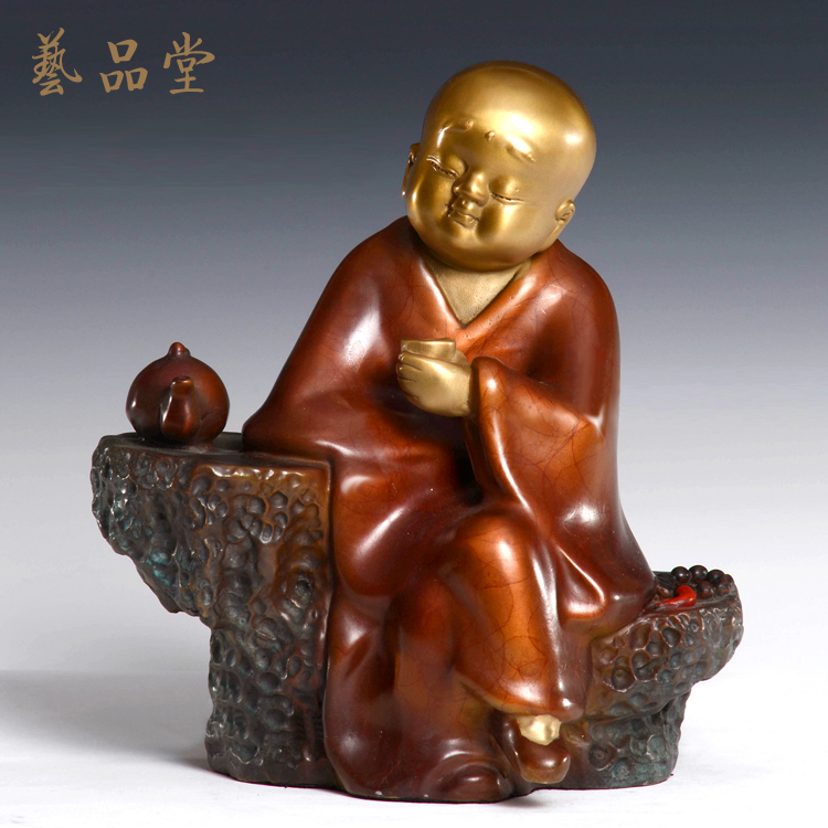 纯铜摆件 品茶小和尚 禅意摆件 中式家居饰品 全铜茶宠摆件|msdalam kategori Aksesori rumah, hiasan - dari Buy2taobao.com untuk memberikan perkhidmatan ejen Taobao profesional membeli