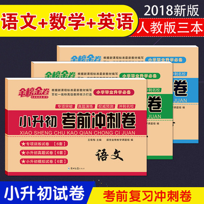 2018年小升初考前冲刺卷小学毕业升学考试试卷精选 语文数学英语人教苏教北师大通用模拟卷 六年级小学升初中试卷总复习知识集合