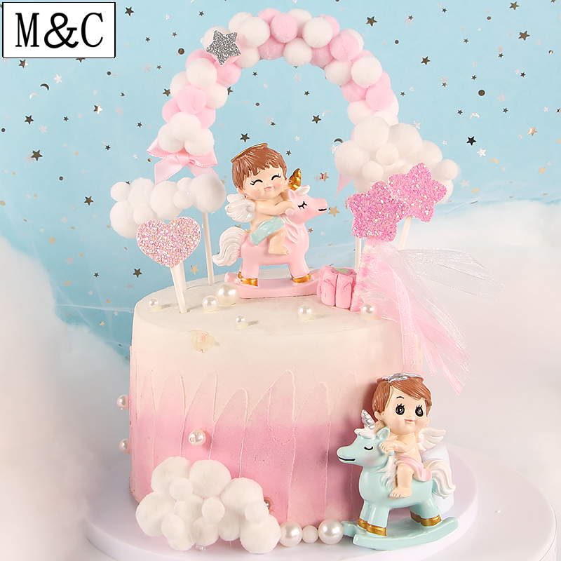 Baking a cake decorate baby The age of Hair ball arch angel unicorn Small horse lovely Cartoon Decorationin the Festive supplies/Gift , Dress supplies category - from Buy2taobao.com to provide professional Taobao agent buy service
