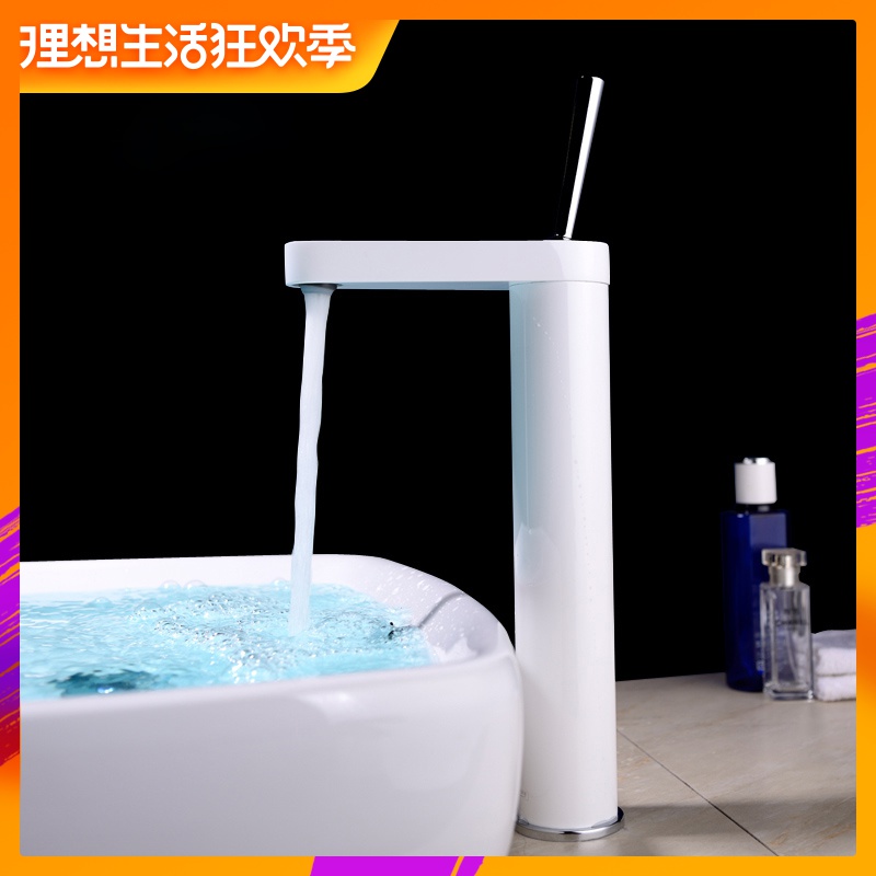 全铜面盆龙头冷热单孔欧式洗脸盆台盆浴室柜洗手盆家用白色水龙头|msdalam kategori keluarga memasang ibu, kelengkapan peribadi, keran bilik mandi, lembangan pengadun - dari Buy2taobao.com untuk memberikan perkhidmatan ejen Taobao profesional membeli