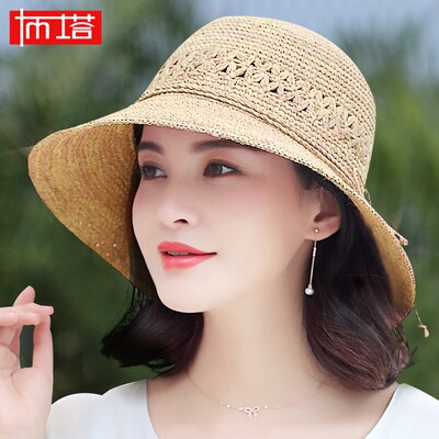 拉菲草草帽女夏天沙滩帽出游海边防晒大沿遮阳太阳帽小清新沙滩帽