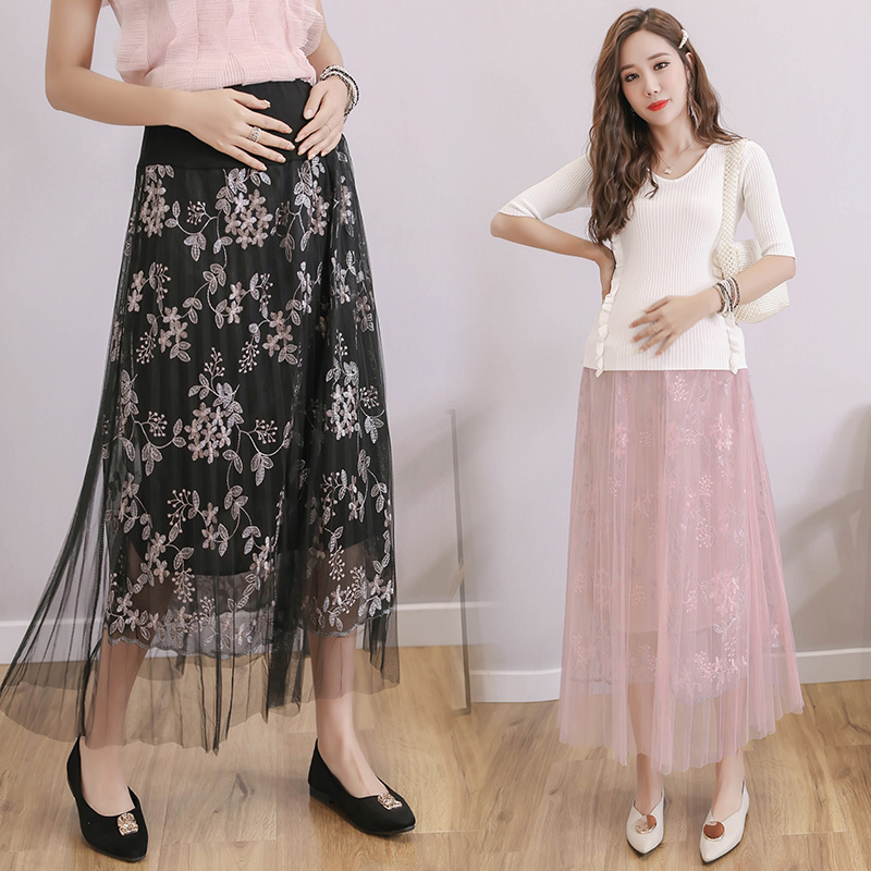 Women dress 2019 new pattern Jacobs skirt summer Mid length version pregnant woman Short skirt Summer wear Embroidery pregnant woman Yarn skirtin the Maternity/Maternal supplies/Nutrition , Maternity , Skirts category - from Buy2taobao.com to provide professional Taobao agent buy service