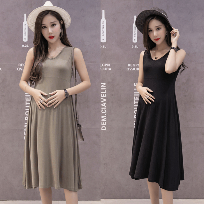 孕妇无袖背心裙夏显瘦韩版宽松孕妇连衣裙时尚莫代尔V领孕妇长裙|ruв категории Всё для беременных и кормящих, материнство, подтяжки/жилет - от Buy2taobao.com для оказания профессиональной услуги покупки агента Taobao