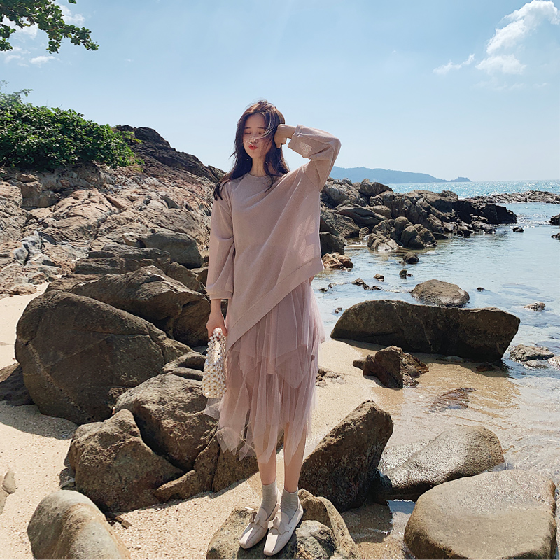孕妇时尚长裙2019春季新款孕妇连衣裙怀孕期仙女网纱裙两件套装裙在类目 孕妇装/孕产妇用品/营养, 孕妇装, 连衣裙中 - 来自Buy2taobao.com提供专业的淘宝代购服务