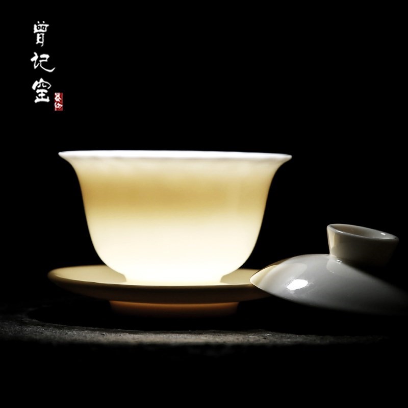德化白瓷盖碗茶杯 陶瓷功夫茶具高白泡茶茶碗手工敬茶杯三才碗在类目 餐饮具, 茶具, 盖碗中 - 来自Buy2taobao.com提供专业的淘宝代购服务