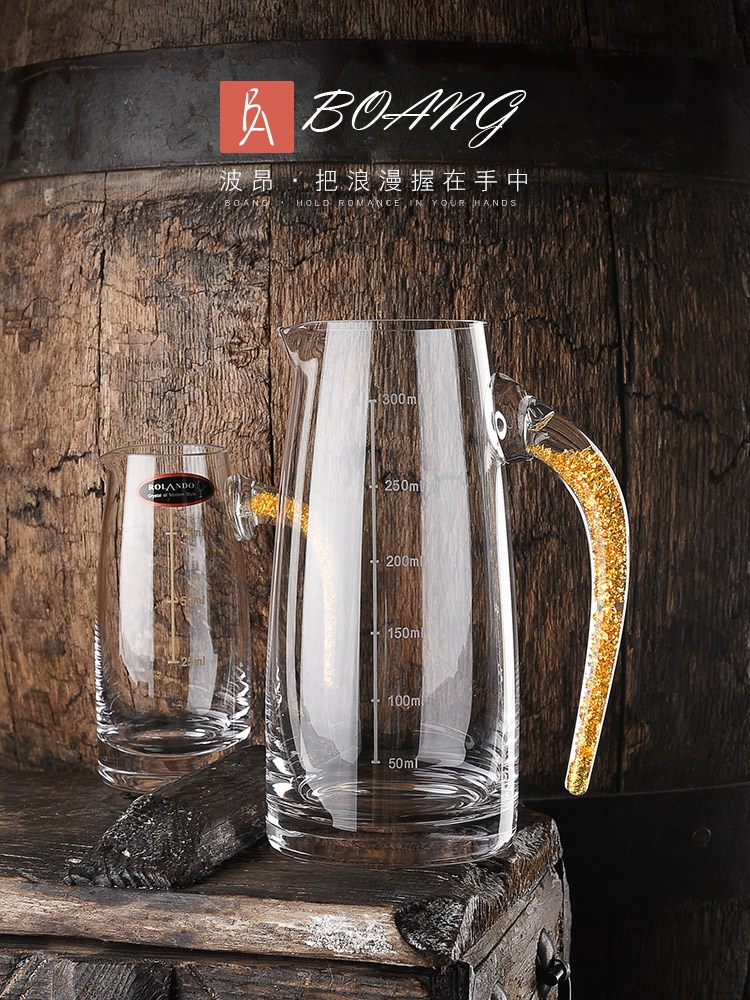 金箔水晶白酒酒具家用玻璃一口白酒杯套装小号分酒器商务送礼盒装|ruв категории посуда, до дна/бокал/вино, бокал - от Buy2taobao.com для оказания профессиональной услуги покупки агента Taobao