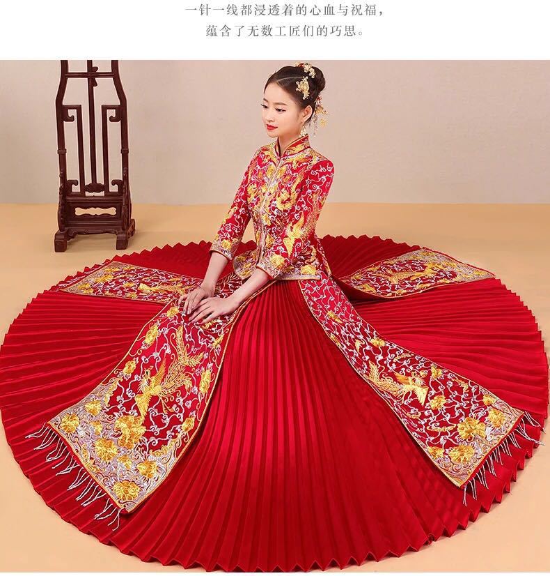 中式婚纱2019新款新娘改良旗袍百褶裙秀禾礼服 秀禾礼服一件代发|msdalam kategori Butik wanita / wanita, perkahwinan/Cheongsam/pakaian, perkahwinan - dari Buy2taobao.com untuk memberikan perkhidmatan ejen Taobao profesional membeli