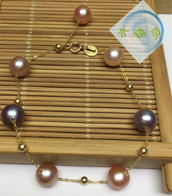 Water Wizard 18K Golden Globe Gypsophila natural Mixed color Pearl Bracelet Sure adjust length Strong light Flawlessin the Jewelry/Diamond/Jade/Gold , Natural pearls (New) , Bracelets category - from Buy2taobao.com to provide professional Taobao agent buy service