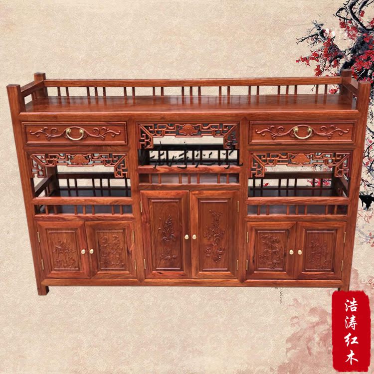 红木正品家具 大果紫檀实木餐边柜 缅甸花梨木茶水柜 收纳柜|ruв категории жилой мебели, кабинет, обеденный буфет - от Buy2taobao.com для оказания профессиональной услуги покупки агента Taobao