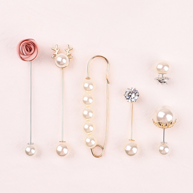 the republic of korea Pearl Brooch Sternum one word Pin insertion Cardigan Neckline sweater Pin Pintle coat clothing Accessoriesin the Accessories/Fashion Jewelry, Brooch category - from Buy2taobao.com to provide professional Taobao agent buy service