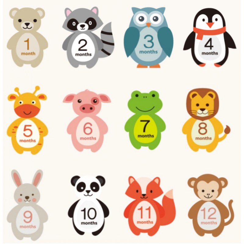 Newborn baby photograph Month 12 A month number Animal stickers Studio pregnant woman photograph prop Gestational weeks Stickerin the Home accessories , Stickers , Other Stickers category - from Buy2taobao.com to provide professional Taobao agent buy service