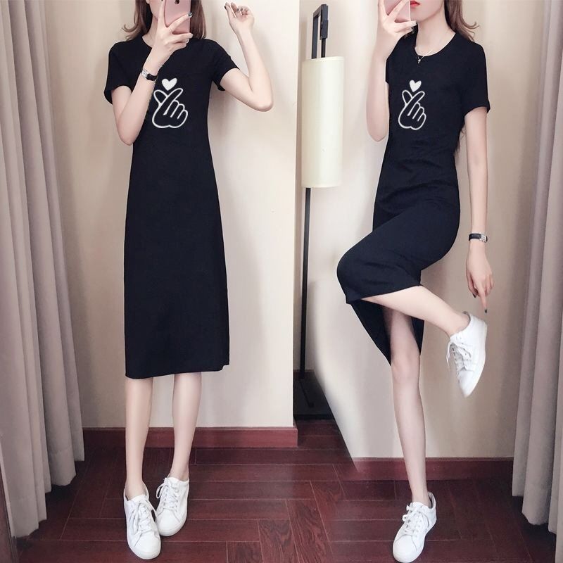 大码连衣裙女夏装女装2019新款胖妹妹长裙夏天中长款学生t恤裙子|ruв категории Женская одежда, костюм/национальная одежда/театр костюм, костюм/китайский стиль одежды, юбка - от Buy2taobao.com для оказания профессиональной услуги покупки агента Taobao