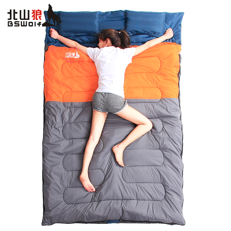 Kitayama Wolf lovers Double Sleeping bag Widen thickening keep warm outdoors Camp indoor Noon break adult Adult portablein the Outdoor/Mountaineer/Camping/Travel Goods , Sleeping bag category - from Buy2taobao.com to provide professional Taobao agent buy service