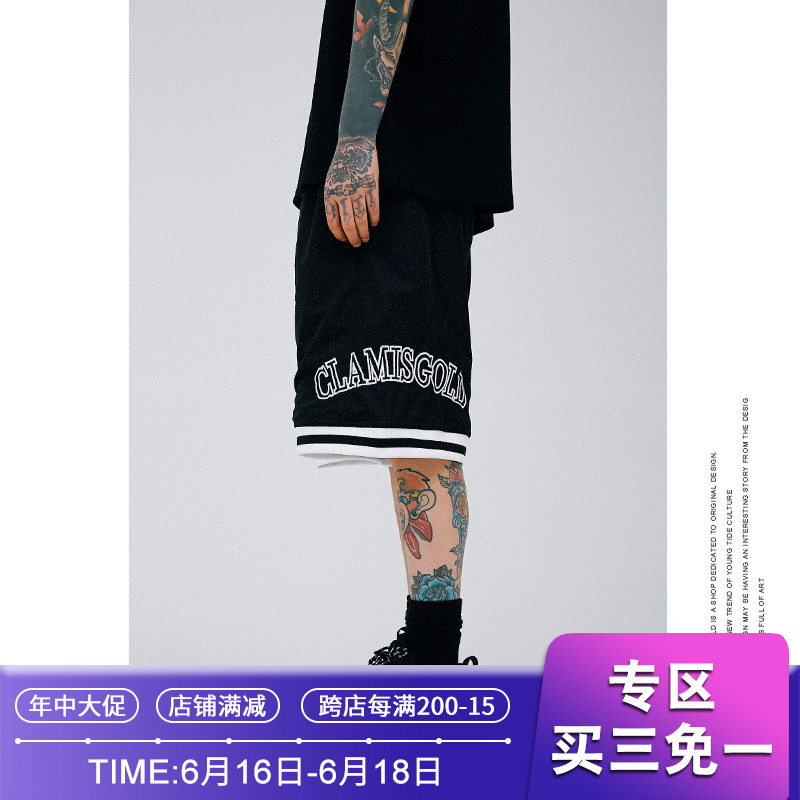 CLAMISGOLD summer Chaopai street Retro Hip hop Embroidery Easy Basketball shorts men and women Same item Five point pantsin the Men's clothing, Casual pants category - from Buy2taobao.com to provide professional Taobao agent buy service