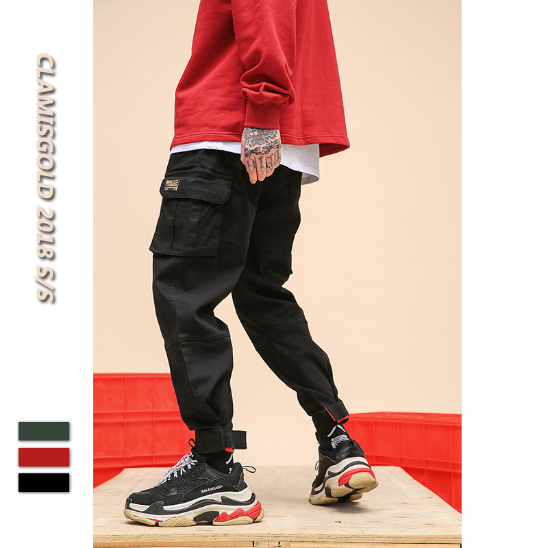 Hidden in the market Original Chaopai street Trend Velcro Beam legs Self cultivation Ninth pants man Overalls Pencil Pantsin the Men's clothing, Casual pants category - from Buy2taobao.com to provide professional Taobao agent buy service