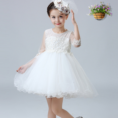 白公主裙女童儿童连衣裙小女孩秋装女宝宝蓬蓬裙纱裙童装2017新款