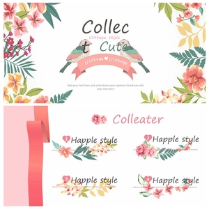 97小清新复古欧式花鸟PPT模板\/粉色系配色\/学