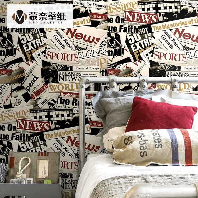 复古怀旧个性旧报纸英文字母壁纸咖啡馆酒吧餐厅KTV服装店墙纸|msdalam kategori keluarga memasang ibu, Wallpaper, kertas dinding PVC - dari Buy2taobao.com untuk memberikan perkhidmatan ejen Taobao profesional membeli