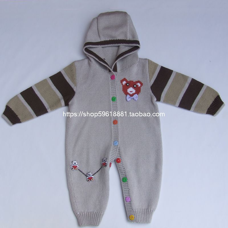 Hand knit 905# baby Pure wool Romper baby one-piece garment Climbing clothesin the Children/Baby/Family fitted , Jumpsuit/Climbing clothes/Romper category - from Buy2taobao.com to provide professional Taobao agent buy service