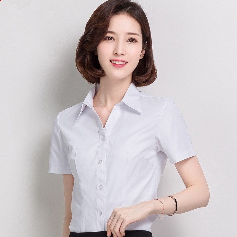职业衬衫女短袖夏工装白衬衣2018春装新款女士春款上衣正装工|ruв категории Женская одежда, рубашка - от Buy2taobao.com для оказания профессиональной услуги покупки агента Taobao