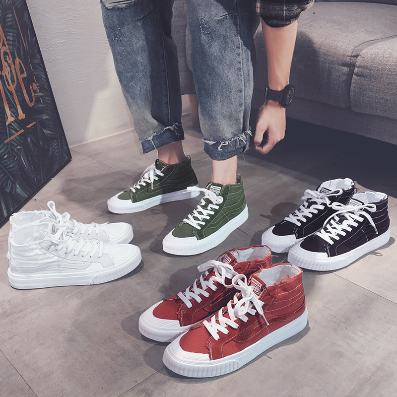 special counter Men's Shoes Trendy shoes Gaobang Metrosexual White shoes summer 2019 new pattern Net Red Versatile Cloth shoes canvas shoein the Men's Shoes, Canvas shoes category - from Buy2taobao.com to provide professional Taobao agent buy service