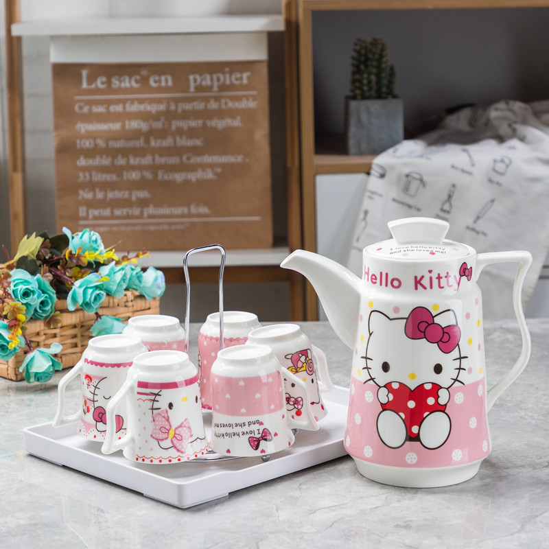 Cartoon kettle household Ceramic cup suit High temperature resistance Water cup Hot and cold water tea set High-capacityin the Tableware , Cup/Cups/Kettle , Shuiju suit category - from Buy2taobao.com to provide professional Taobao agent buy service