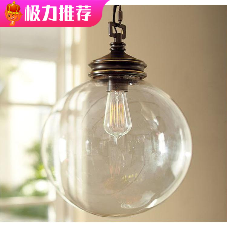 简约美式乡村复古透明玻璃圆球形小吊灯餐厅阳吧台过道橱窗店铺灯在类目 家装主材, 灯具灯饰, 吊灯中 - 来自Buy2taobao.com提供专业的淘宝代购服务