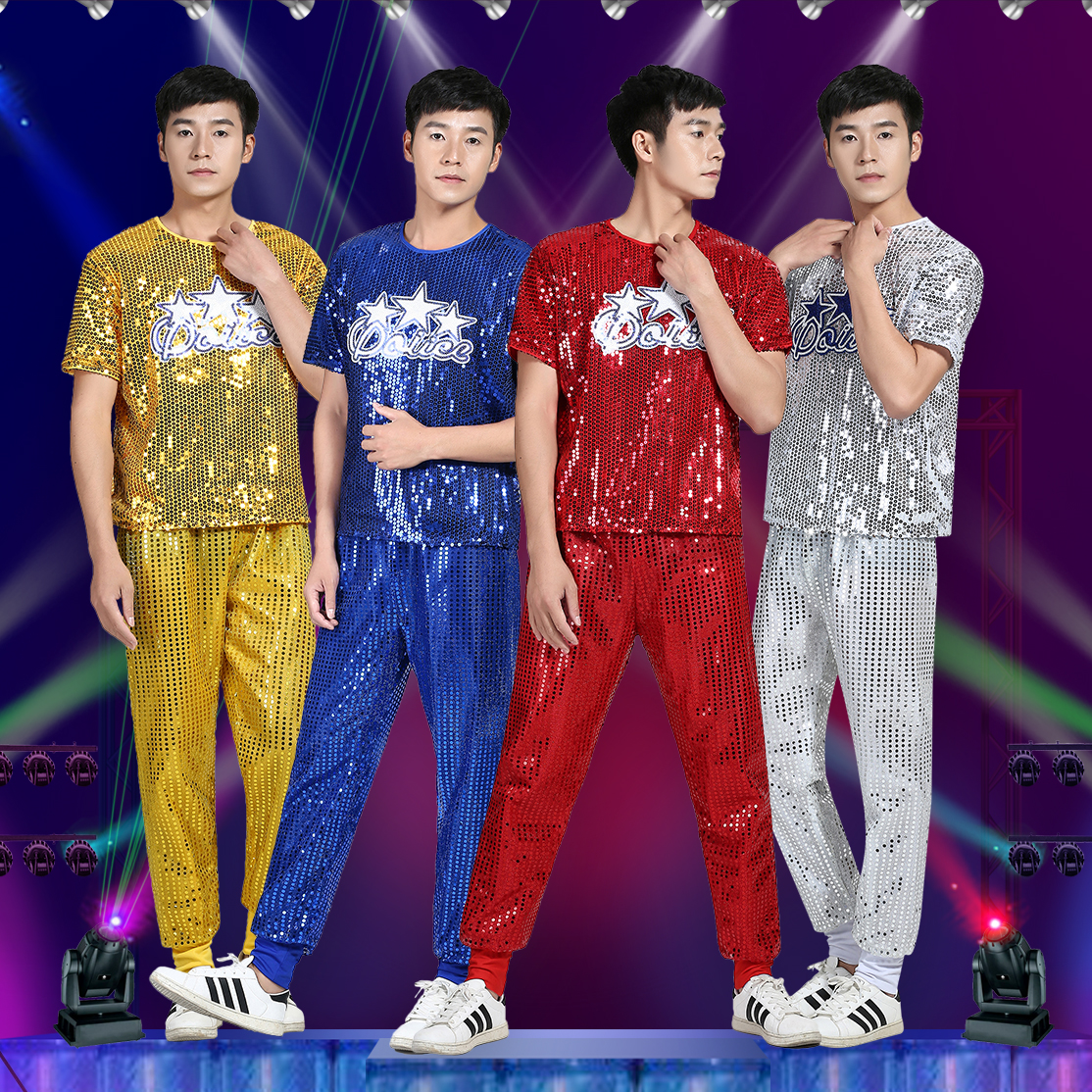 新款爵士舞演出服DS男成人啦啦操服装现代舞练舞服嘻哈亮片舞蹈服|msdalam kategori Butik wanita / wanita, pakaian/pakaian kebangsaan/peringkat pakaian, pakaian kebangsaan/pakaian - dari Buy2taobao.com untuk memberikan perkhidmatan ejen Taobao profesional membeli