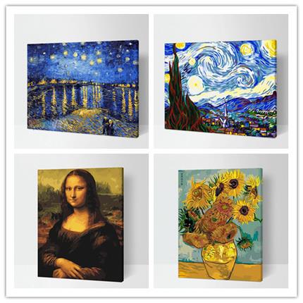 .Digital painting diy Oil painting manual World famous paintings Decorative painting van gogh Under the Starsin the Home accessories , Decorative painting , DIY/Digital painting category - from Buy2taobao.com to provide professional Taobao agent buy service