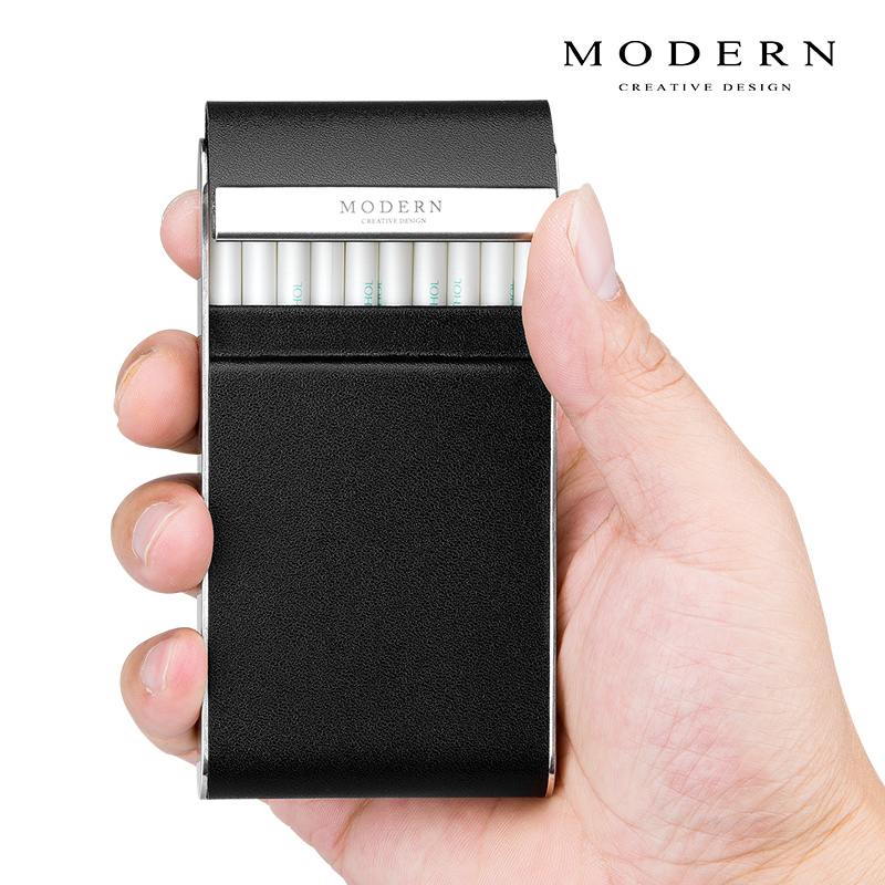 德国MODERN超薄便携真皮不锈钢97mm长烟细烟盒20支装牛皮女香菸盒在类目 ZIPPO/瑞士军刀/眼镜, 烟具, 烟盒中 - 来自Buy2taobao.com提供专业的淘宝代购服务