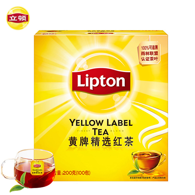 Lipton立顿红茶茶包黄牌精选斯里兰卡新鲜红茶叶袋泡茶100袋盒装|ruв категории чай, черный чай (новый), Другие черный чай - от Buy2taobao.com для оказания профессиональной услуги покупки агента Taobao