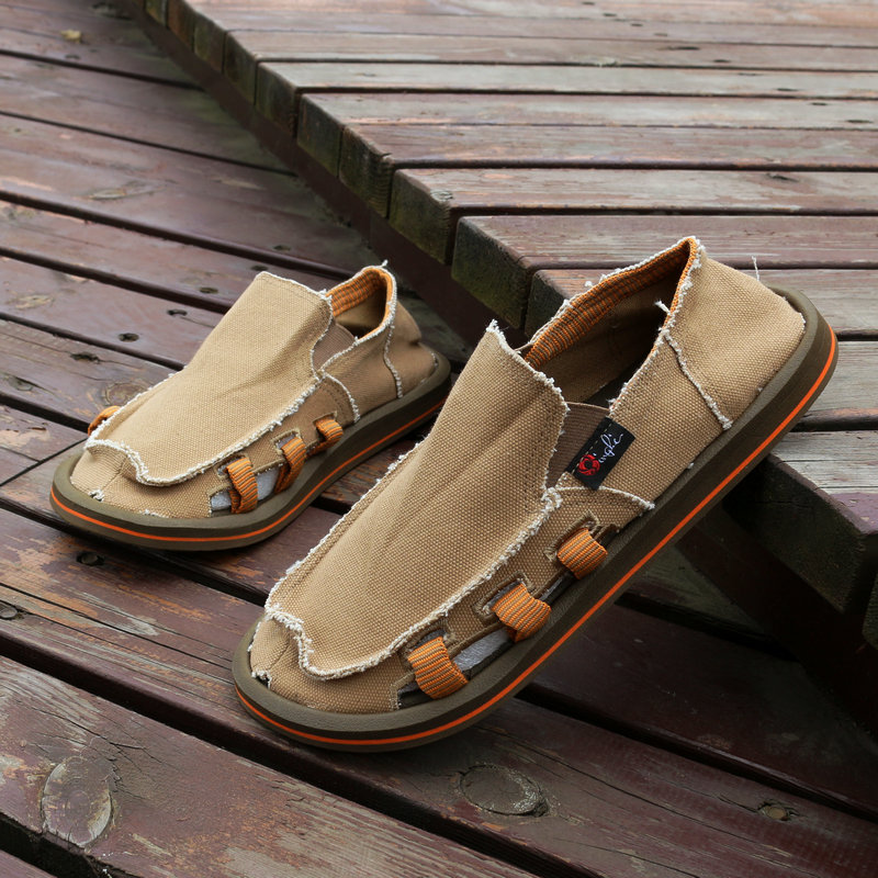 summer ventilation Canvas shoes for men England Pedal Lazy man Shoe cover Low Beggar Retro casual shoesin the Men's Shoes, Canvas shoes category - from Buy2taobao.com to provide professional Taobao agent buy service