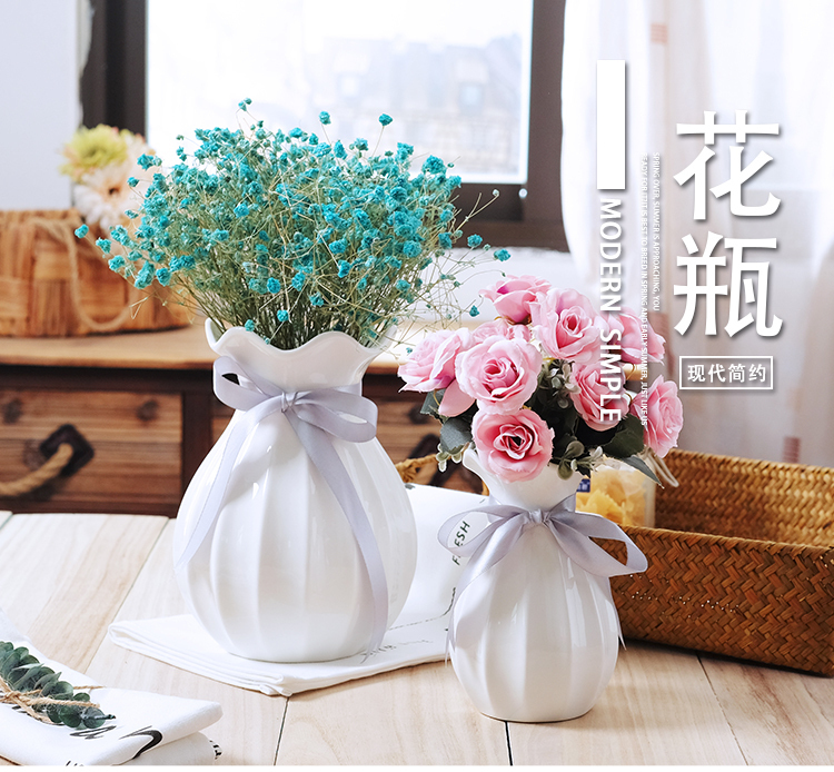 陶瓷花瓶 欧式家居装饰品蝴蝶结条纹水培简约现代干花鲜花 花瓶|msdalam kategori Aksesori rumah, pasu/bunga/bunga tiruan/perhiasan imitasi, bunga/pasu, pasu - dari Buy2taobao.com untuk memberikan perkhidmatan ejen Taobao profesional membeli