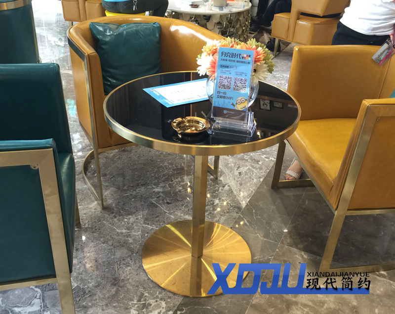 Simplicity modern Stainless steel Glass Negotiate round table Sales offices Soft loading design customized leisure time Coffee Tables 6852in the Residential furniture , Tables , Dining table category - from Buy2taobao.com to provide professional Taobao agent buy service