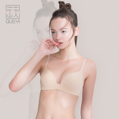 蒛一秋冬无钢圈内衣薄款日系无痕一片式运动睡眠学生高中少女文胸