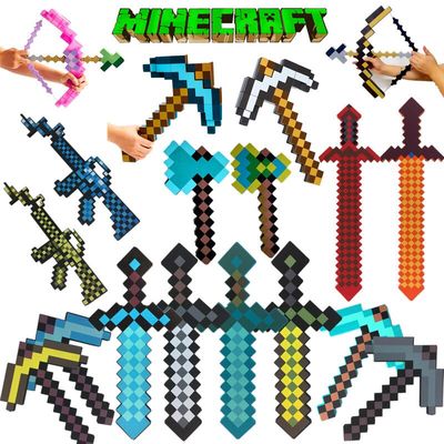 现货我的世界游戏周边钻石剑玩具模型泡沫剑武器火炬道具