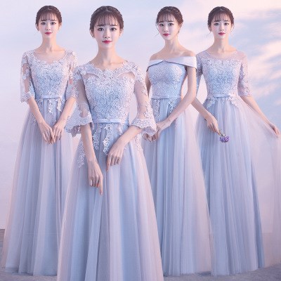 出租伴娘服2019新款灰色中袖伴娘团姐妹裙长款婚纱修身晚礼服女.|ruв категории Женская одежда, Cвадебные платья, платье/вечернее платье - от Buy2taobao.com для оказания профессиональной услуги покупки агента Taobao