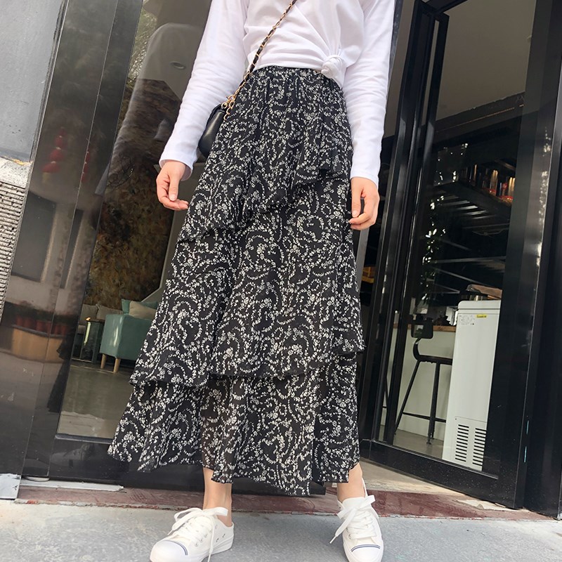 仙女碎花纱裙雪纺半身裙女春中长款不规则蛋糕裙2019夏装新款长裙在类目 女装/女士精品, 半身裙中 - 来自Buy2taobao.com提供专业的淘宝代购服务