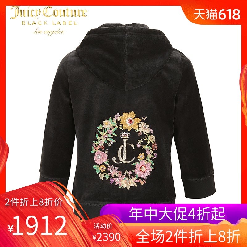 Juicy Couture2019春夏新品花朵图案天鹅绒七分袖连帽卫衣外套女|ruв категории Женская одежда, свитер/свитер - от Buy2taobao.com для оказания профессиональной услуги покупки агента Taobao