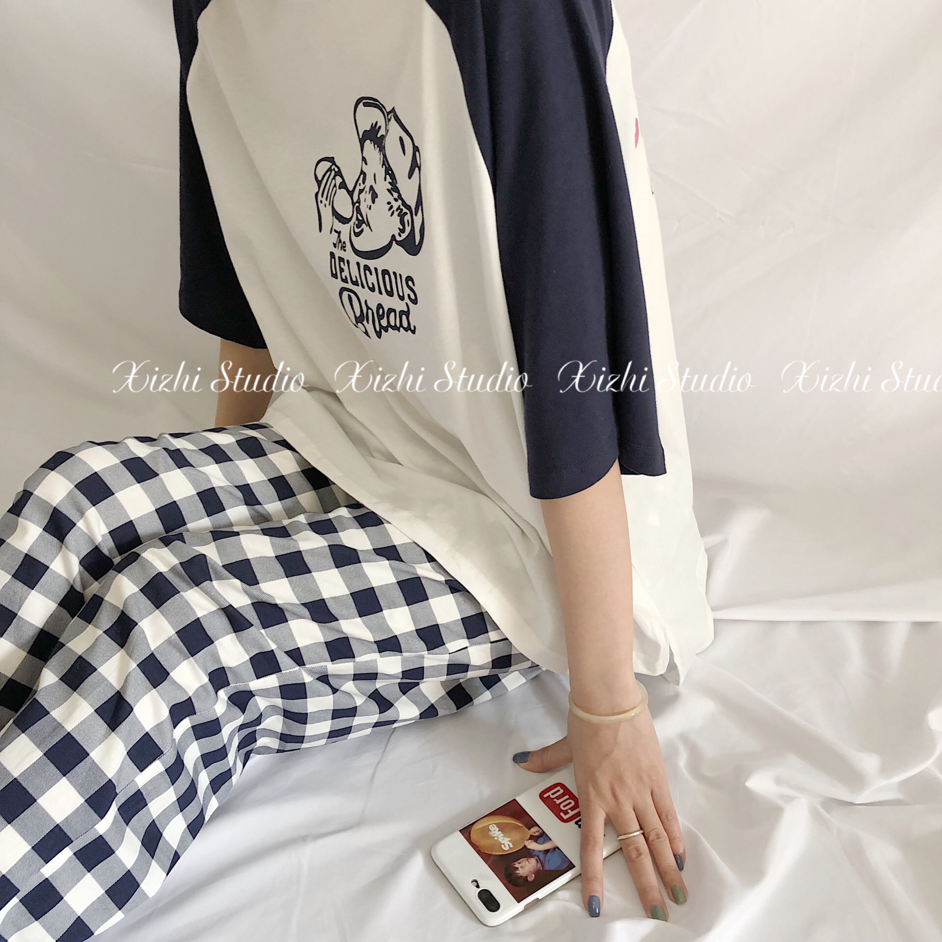 Korean Edition ins lattice boy pure cotton Easy leisure time pajamas Spring and summer Cartoon Socket Home Furnishings suitin the Lingerie/Men's underwear/Tracksuit , Pajamas/Home service package category - from Buy2taobao.com to provide professional Taobao agent buy service