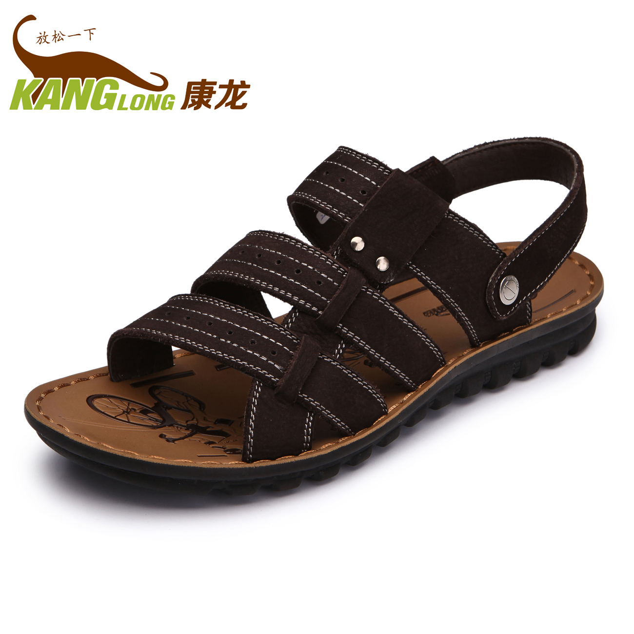 Long casual men's sandals leather sandals male sandals male models ...