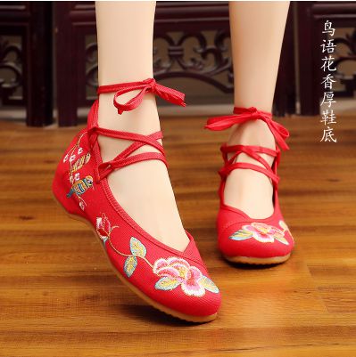内增高5cm配饰大童3cm春款古风鞋子女汉服鞋红色中国风平头女学生|msdalam kategori Kasut wanita, kasut rendah - dari Buy2taobao.com untuk memberikan perkhidmatan ejen Taobao profesional membeli