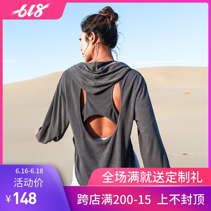 La Nikar 运动卫衣长款女套头连帽宽松春健身房上衣长袖露背镂空|ruв категории спортивный костюм/досуг одежды, спортивный свитер/свитер - от Buy2taobao.com для оказания профессиональной услуги покупки агента Taobao